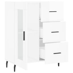 Berkfield Home Sideboard High Gloss White 69.5x34x90 cm Engineered Wood - thumbnail 6