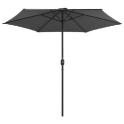 Berkfield Home Outdoor Parasol with Aluminium Pole 270x246 cm Anthracite in Black - thumbnail 3