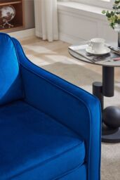 Living and Home Fleece Single Sofa Armchair in Blue - thumbnail 8