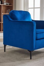 Living and Home Fleece Single Sofa Armchair in Blue - thumbnail 7