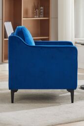 Living and Home Fleece Single Sofa Armchair in Blue - thumbnail 4