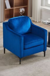 Living and Home Fleece Single Sofa Armchair in Blue - thumbnail 3