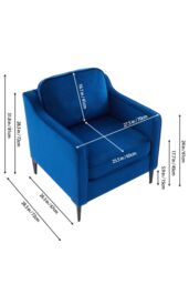Living and Home Fleece Single Sofa Armchair in Blue - thumbnail 2