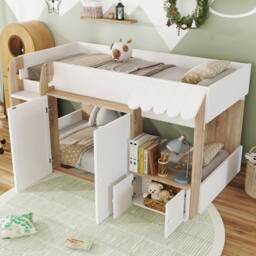 Matteo White Wooden High Sleeper Bed with Storage & Ladder - UK 3ft Single - thumbnail 6