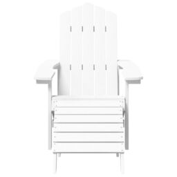 Berkfield Home Garden Adirondack Chair with Footstool HDPE White - thumbnail 3