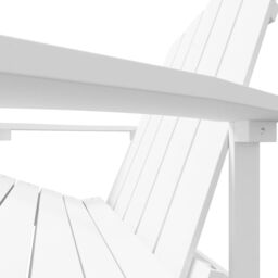 Berkfield Home Garden Adirondack Chair with Footstool HDPE White - thumbnail 6