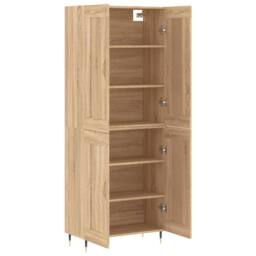 Berkfield Home Highboard Sonoma Oak 69.5x34x180 cm Engineered Wood in Tan - thumbnail 4