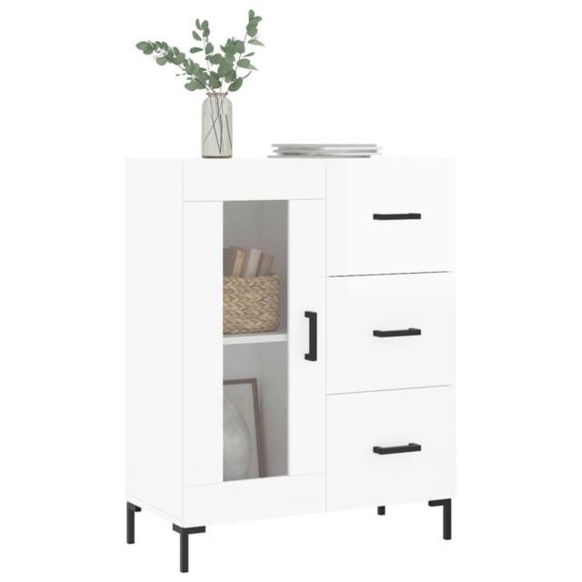 Berkfield Home Sideboard High Gloss White 69.5x34x90 cm Engineered Wood - image 1