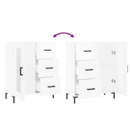 Berkfield Home Sideboard High Gloss White 69.5x34x90 cm Engineered Wood - thumbnail 9