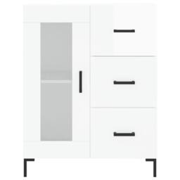 Berkfield Home Sideboard High Gloss White 69.5x34x90 cm Engineered Wood - thumbnail 5