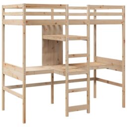 Berkfield Home Loft Bed Frame without Mattress 75x190cm Solid Wood Pine in Brown - Size: 75x190 cm - thumbnail 3