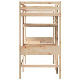 Berkfield Home Loft Bed Frame without Mattress 75x190cm Solid Wood Pine in Brown - Size: 75x190 cm - thumbnail 6