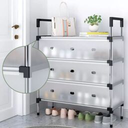 SPETLEK 5/6/7 Tier Cabinet Storage Organiser Shoe Rack Stand Holder in Clear - Size: Large - thumbnail 4