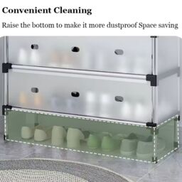 SPETLEK 5/6/7 Tier Cabinet Storage Organiser Shoe Rack Stand Holder in Clear - Size: Large - thumbnail 7