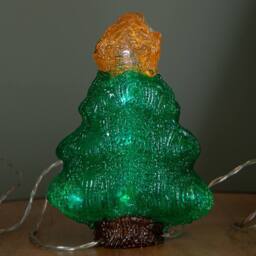 Samuel Alexander 12cm Set of 5 Light up Christmas Tree Ornaments with 50 White LEDs in Green - thumbnail 6