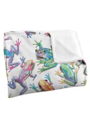 JQ Licensing Royce Mcclure Sticky Fingers Frog Pattern Silky Touch Super Soft Throw Blanket 152 X 127 cm in White - thumbnail 3