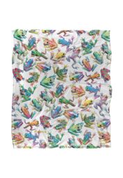 JQ Licensing Royce Mcclure Sticky Fingers Frog Pattern Silky Touch Super Soft Throw Blanket 152 X 127 cm in White - thumbnail 1