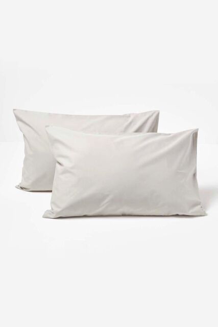 Homescapes Cotton Kids Pillowcases 40 x 60 cm 200 Thread Count, 2 Pack in Grey - image 1