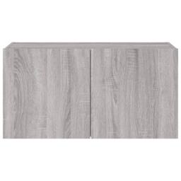 Berkfield Home TV Wall Cabinet with LED Lights Grey Sonoma 80x35x41 cm - Size: 80 x 35 x 41 cm - thumbnail 9