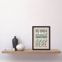 Artery8 We Could Hang Something Cool Here Beige Funny Framed Wall Art Print - Size: A4 - thumbnail 4