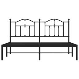 Berkfield Home Metal Bed Frame with Headboard Black 183x213 cm - thumbnail 6