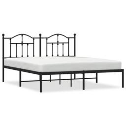 Berkfield Home Metal Bed Frame with Headboard Black 183x213 cm - thumbnail 1