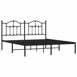 Berkfield Home Metal Bed Frame with Headboard Black 183x213 cm - thumbnail 3