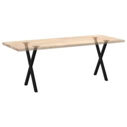 Berkfield Home Dining Table Legs X-Shaped 2 pcs Black 50x(72-73) cm Steel - thumbnail 8