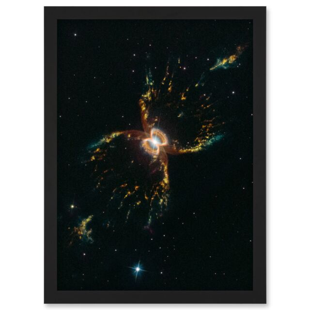 Artery8 Hubble Space Telescope Image Southern Crab Nebula Hen 2-104 Red Yellow Blue Hourglass Celestial Object Red Giant Star White Dwarf Flat Disk - image 1