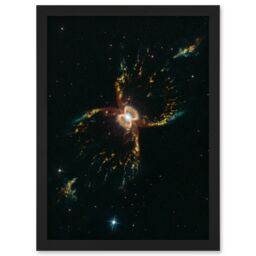 Artery8 Hubble Space Telescope Image Southern Crab Nebula Hen 2-104 Red Yellow Blue Hourglass Celestial Object Red Giant Star White Dwarf Flat Disk - thumbnail 1