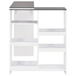 Berkfield Home Bar Table with Moveable Shelf White 138x39x110 cm - Size: 138 x 39 x 110 cm - thumbnail 4