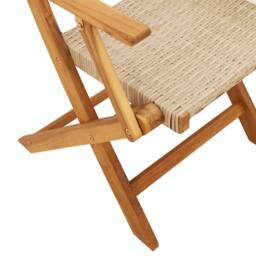 Berkfield Home 3 Piece Bistro Set Beige Poly Rattan & Solid Wood - thumbnail 9