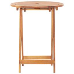 Berkfield Home 3 Piece Bistro Set Beige Poly Rattan & Solid Wood - thumbnail 6