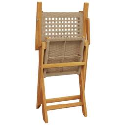 Berkfield Home 3 Piece Bistro Set Beige Poly Rattan & Solid Wood - thumbnail 7