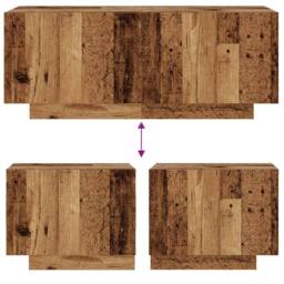 Berkfield Home Decorative Bedside Cabinet Old Wood 100x35x40 cm Engineered Wood in Brown - Size: 100 x 35 x 40 cm - thumbnail 8