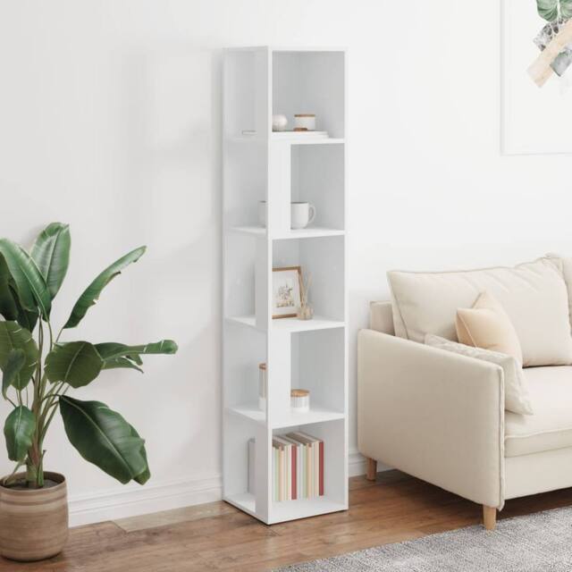 Berkfield Home Stylish Corner Cabinet White 33x33x164.5 cm Engineered Wood - image 1