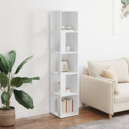 Berkfield Home Stylish Corner Cabinet White 33x33x164.5 cm Engineered Wood - thumbnail 1