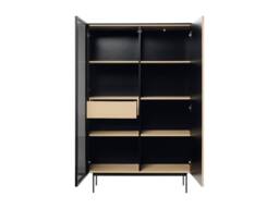 Vente-unique 2-Door Display Cabinet With Leds In MDF & Smoked Glass - H. 166 Cm in Black - thumbnail 6