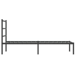 Berkfield Home Metal Bed Frame without Mattress with Headboard Black 90x190cm - Size: 90x190 cm - thumbnail 6