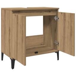 Berkfield Home Sink Cabinet Artisan Oak 58x33x60 cm Engineered Wood in Brown - Size: 58 x 33 x 60 cm - thumbnail 5