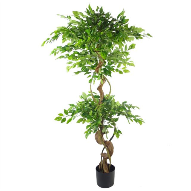 Leaf Artificial Japanese Fruticosa Tree Twisted Large Ficus 150cm Design UK Botanik in Green - image 1