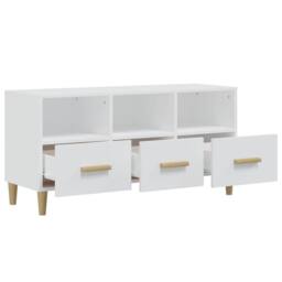 Berkfield Home TV Cabinet White 102x36x50 cm Engineered Wood - Size: 102 x 36 x 50 cm - thumbnail 6