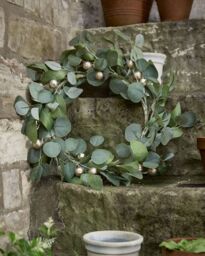 Dibor Giant Eucalyptus Sparkle Xmas Wreath Front Door Christmas Wreath 55cm in Green - thumbnail 3