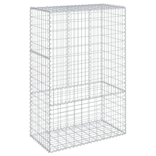 Berkfield Home Gabion Basket with Cover 100x50x150 cm Galvanised Iron in Silver - Size: 100 x 50 x 150 cm - image 1