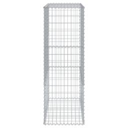 Berkfield Home Gabion Basket with Cover 100x50x150 cm Galvanised Iron in Silver - Size: 100 x 50 x 150 cm - thumbnail 4