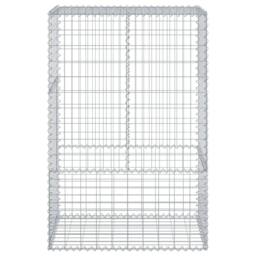 Berkfield Home Gabion Basket with Cover 100x50x150 cm Galvanised Iron in Silver - Size: 100 x 50 x 150 cm - thumbnail 3