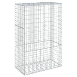 Berkfield Home Gabion Basket with Cover 100x50x150 cm Galvanised Iron in Silver - Size: 100 x 50 x 150 cm - thumbnail 1