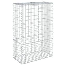 Berkfield Home Gabion Basket with Cover 100x50x150 cm Galvanised Iron in Silver - Size: 100 x 50 x 150 cm - thumbnail 5