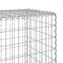 Berkfield Home Gabion Basket with Cover 100x50x150 cm Galvanised Iron in Silver - Size: 100 x 50 x 150 cm - thumbnail 6