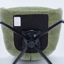 FURNITURE ONE Padded Dining Chair Set of 2, Task Chair 180 Degrees Rotate with Metal Frame in Green - Size: 2 Seater - thumbnail 6
